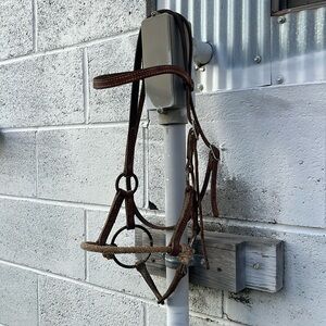 Used side pull w/ single rope noseband & snaffle bit.